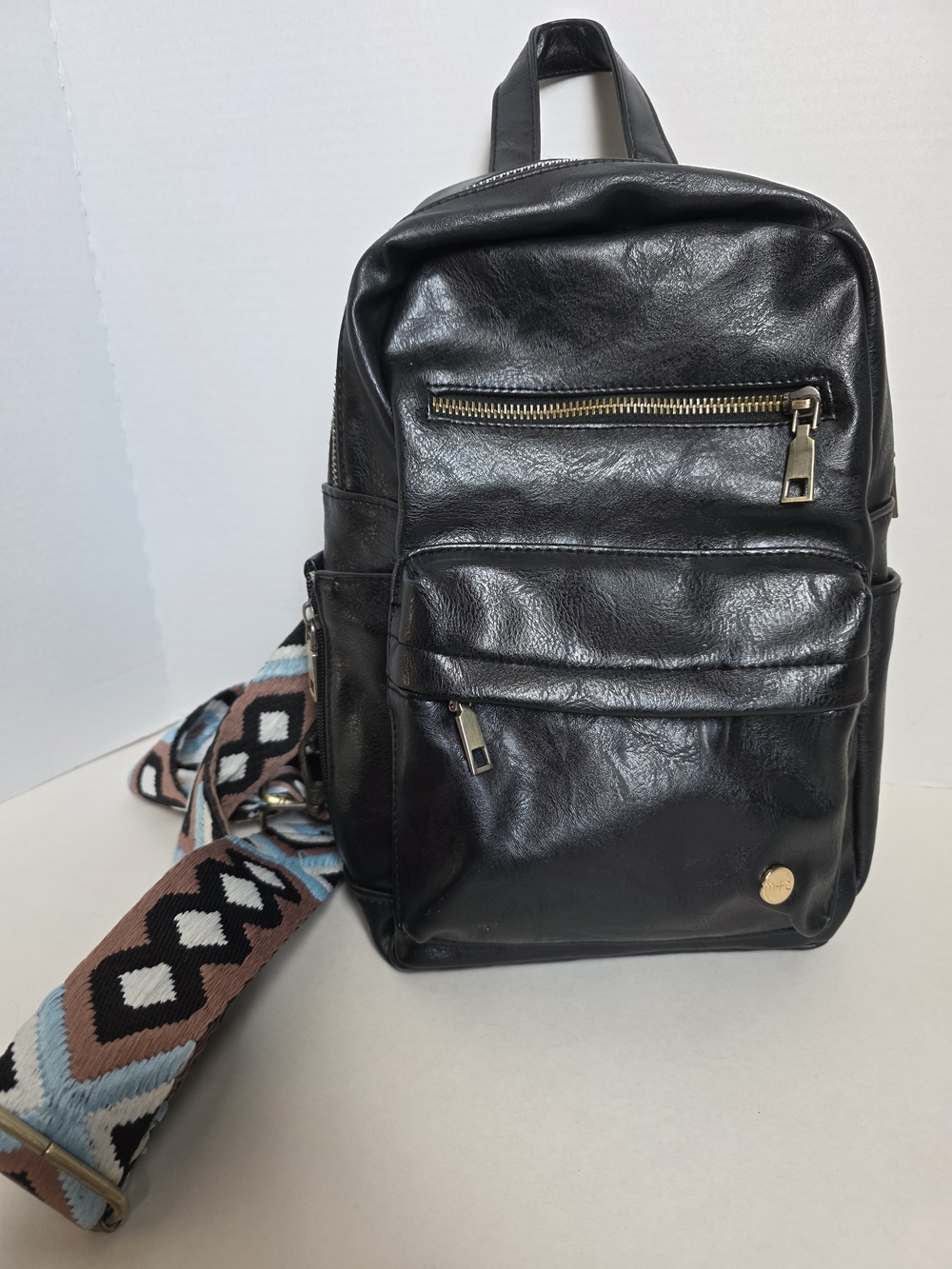 Modern And Chic Boutique Black Mini Backpack/Crossbody